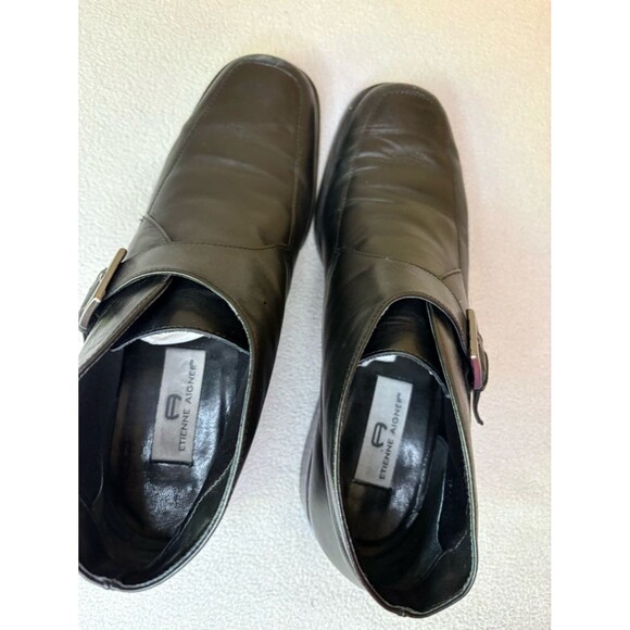 Etienne Aigner Black Leather Monk Strap Dress Shoes 8.5 main image 5